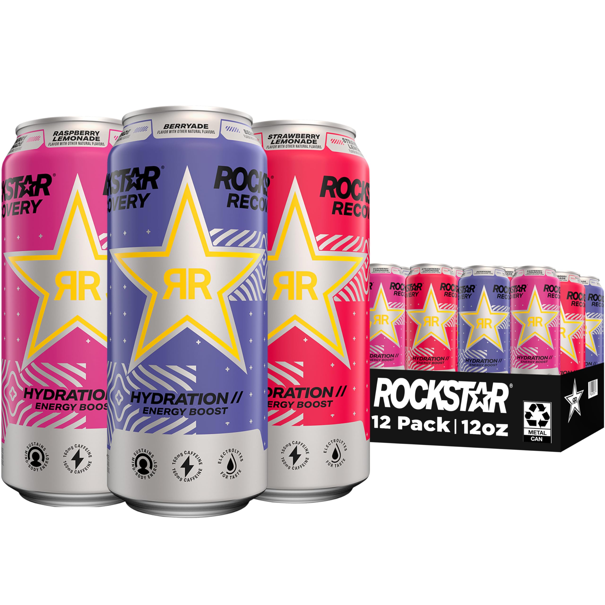 Amazon.com : Rockstar Recovery Non-Carbonated Energy Drink, 3